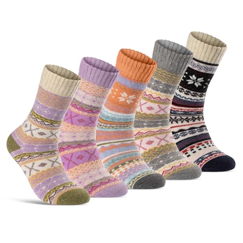 5 Paar Wollsocken Damen & Herren Wintersocken weich & warm 37902 (43-46)