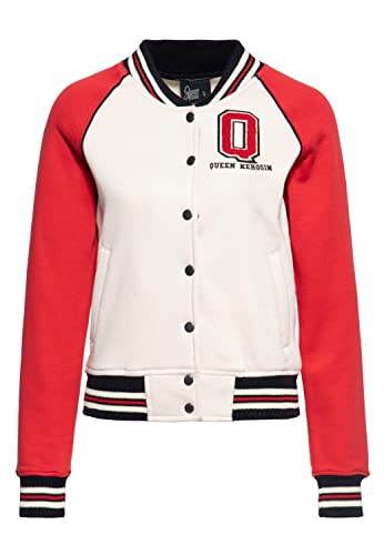 Queen Kerosin Damen College Sweatjacke | Varsity Jacke | Vintage Style | Sweat Jacke | Baseball Jacke | Rockabella Q