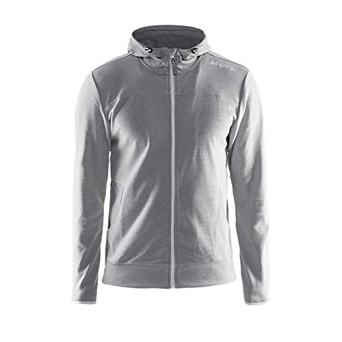 Craft Herren Leisure Zip Hood Jacke, Grey Melange, 2XL