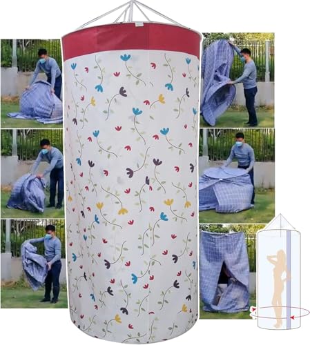 Pop-Up-Toilettenzelt (2,6 Fuß x 6,5 Fuß - 80 x 200 cm), Camping-Dusch-Sichtschutzzelt, oberer Haltegurt – tragbarer Umkleideraum für den Außenbereich, zum Umziehen und Duschen,B