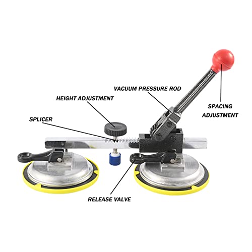 Nahtsetzer, 4-1/2-Zoll-Nahtsetzer mit verstellbarem Vakuumsaugnapf for Verbinden und Nivellieren von Nähten Professionelles Arbeitsplatten-Installationswerkzeug for Granit, Stein, Marmor, Platten fü