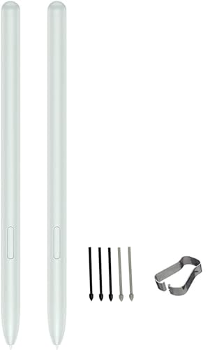 2er-Pack: Tab S7 FE Ersatzstift für Samsung Galaxy Tab S7 FE 2021 Table All Verison Stylus S Pen Stylus (EJ-PT730) + 5 x Spitzen/Federn (grün)