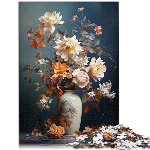 Puzzle Schönes Gemälde von Herbstblumen in einer Vase. Puzzle für Erwachsene, 1000 Stück, Holzpuzzle für anspruchsvolles Puzzlespiel und Familienspiel, 1000 Teile (50 x 75 cm)