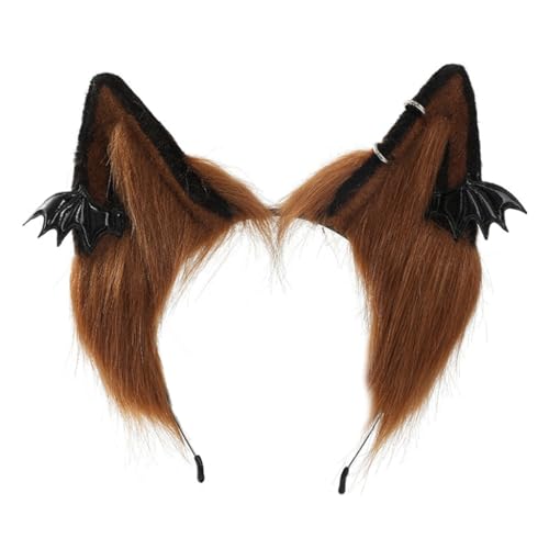 Bottone Punk Style Anime Hairhoop Plüsch Wolf Ohren Stirnband Cosplay Kostüm Halloween Party Kopfschmuck Frauen ComicShow Kopfbedeckung