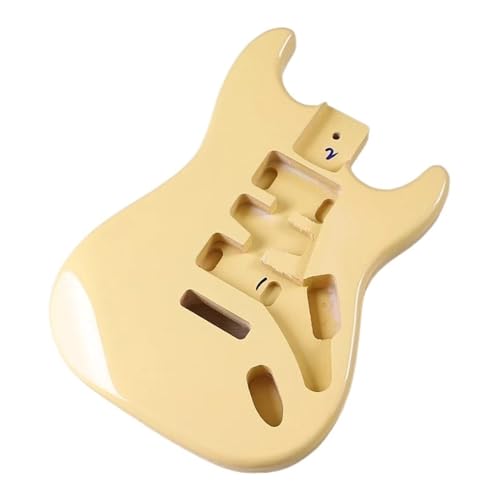 Korpus Für E-Gitarre Aus Pappelholz, Sunburst-Farbe, Gitarrenzubehör, Gitarren-Fass-Korpus, Hochglanz-Finish (Color : 5 Milky yellow)