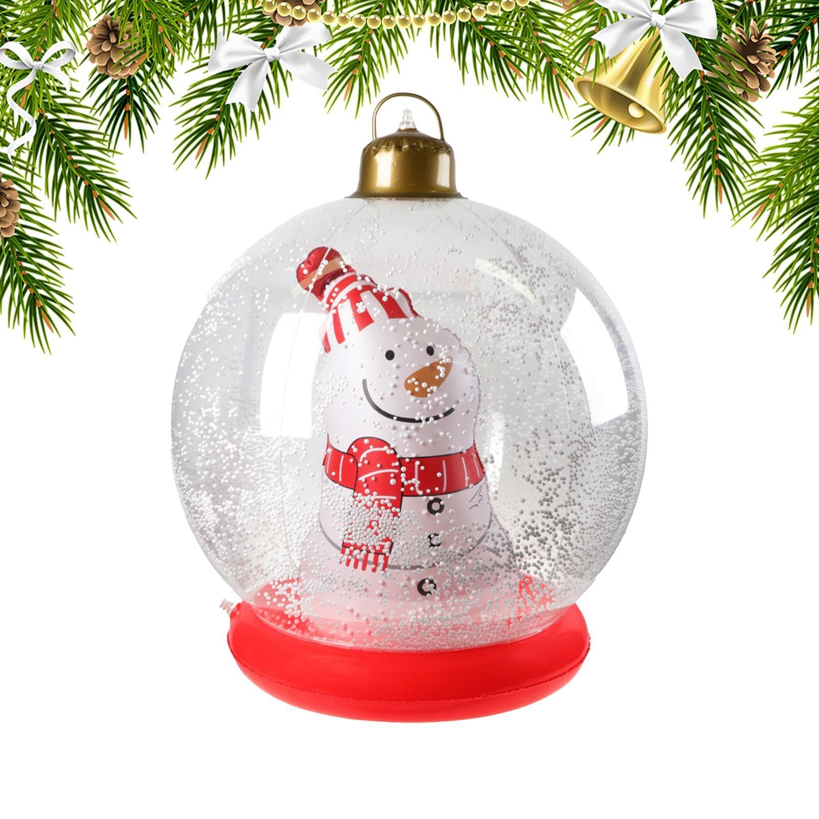 Aufblasbarer Weihnachtsball – praktischer aufblasbarer Weihnachtsornament-Ball, Weihnachtshof-Ornamente, aufblasbarer Schneemann-Ball für die Rasendekoration im Außenbereich