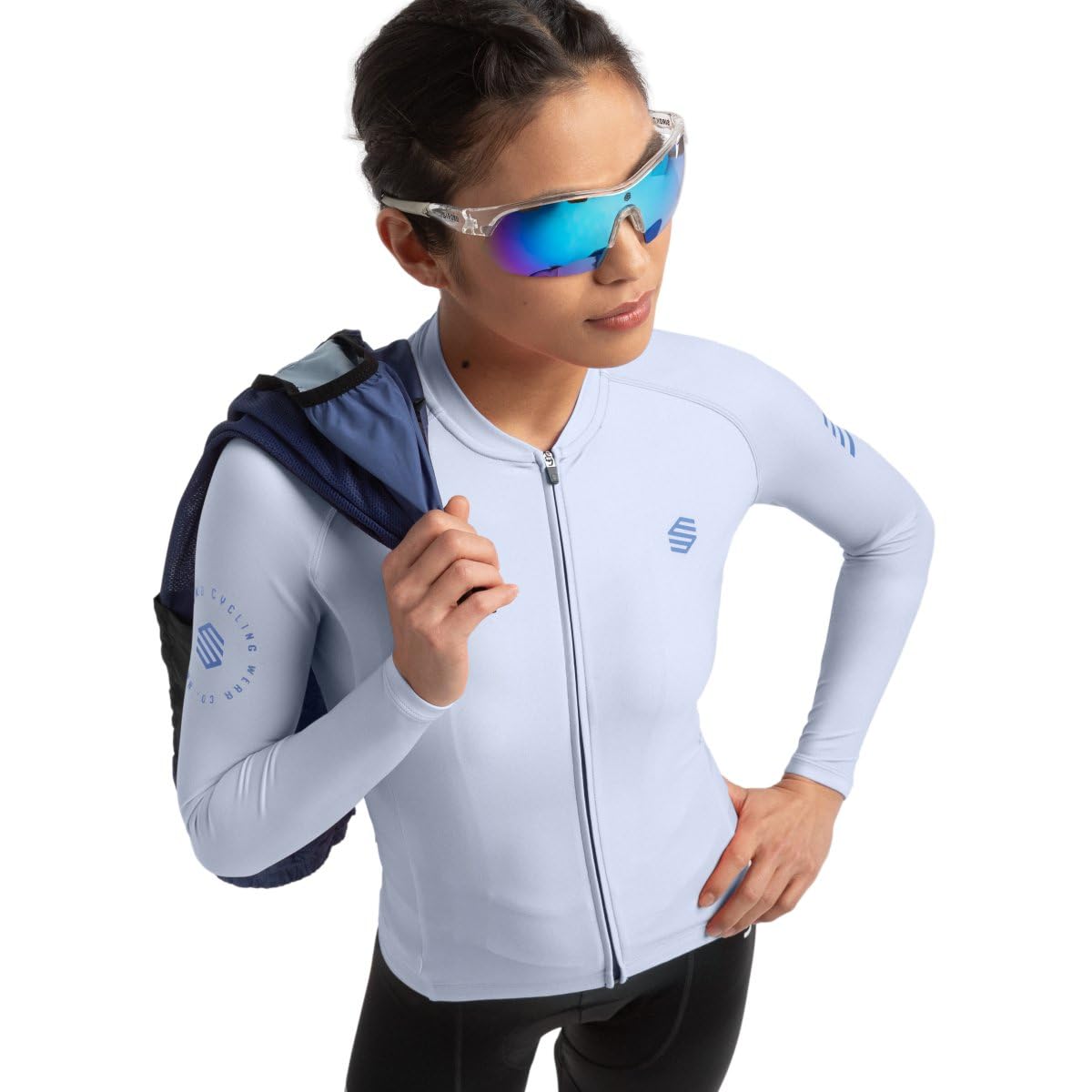 SIROKO - Langärmeliges Radtrikot für Damen M2 Oceania - L - Blau