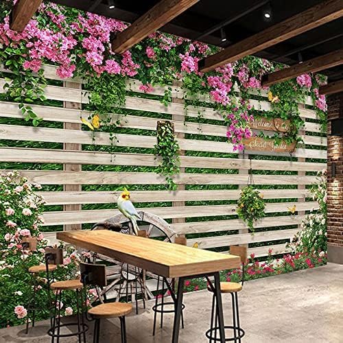 XLMING Holzdiele Rose Flower Dining Room 3D Tapete Home Dekoration Wohnzimmer Sofa Schlafzimmer Tv Hintergrund Wand-150cm×105cm