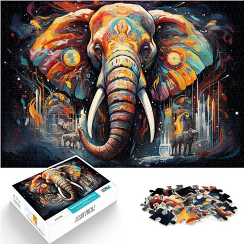 Puzzle für Elefanten, 1000 Teile, Puzzle für Erwachsene, Holzpuzzle, jedes Teil ist einzigartig – anspruchsvolles, unterhaltsames Familienspiel, 1000 Teile (50 x 75 cm)