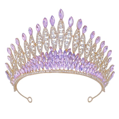 Avejjbaey Braut Kopfschmuck Mit Schimmernden Strasssteinen Bunten Kristallen Tiaras Für Hochzeiten Und Partys Eleganter Haarschmuck Für Frauen