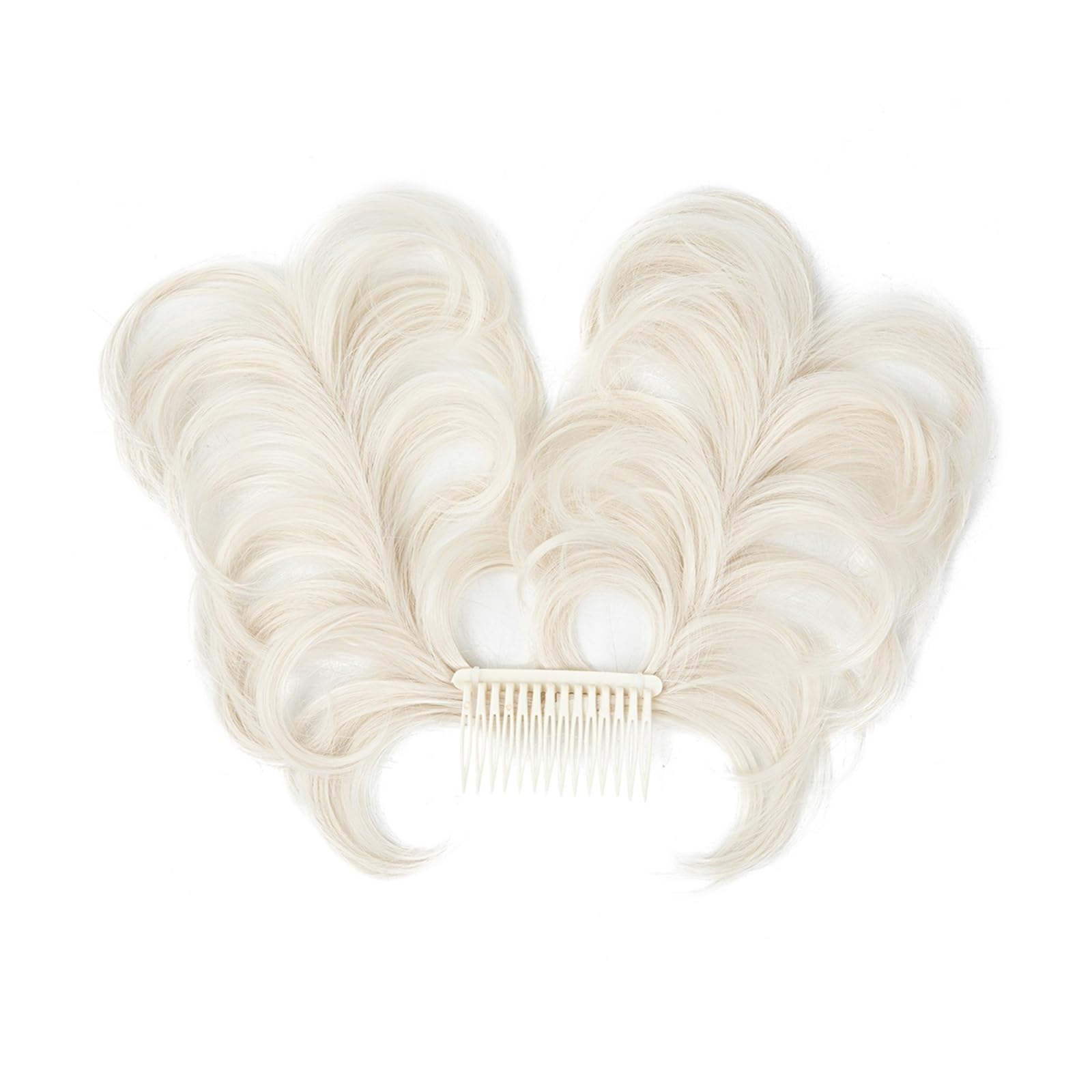 Haarteile Haarknoten Synthetisches, unordentliches Dutt-Haarteil, seitlicher Kamm, Clip-in-Haarknoten, natürlich, gerade, vielseitig, verstellbare Stile, Haarteil for Frauen Brötchen Haare(White Blond