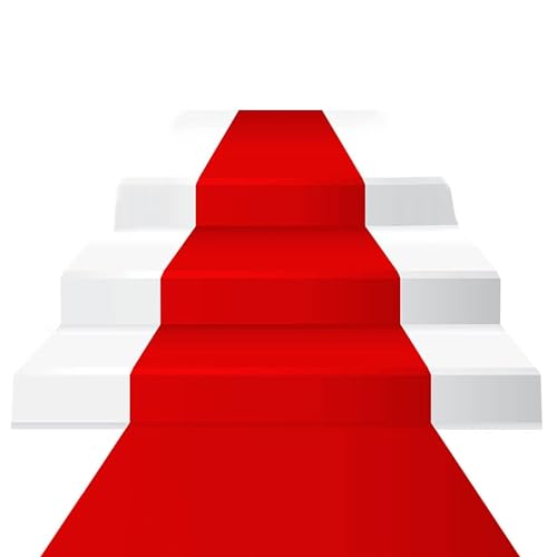 Luyckfrazy Roter Teppichläufer, Laufstegteppich, 10 m, 20 m, Hochzeitsgangläufer, 2 mm, rutschfeste Treppenläufer, Teppiche für Party, Kirche, Hochzeitsdekoration, Outdoor-Zubehör (Size : 1.5x15m)