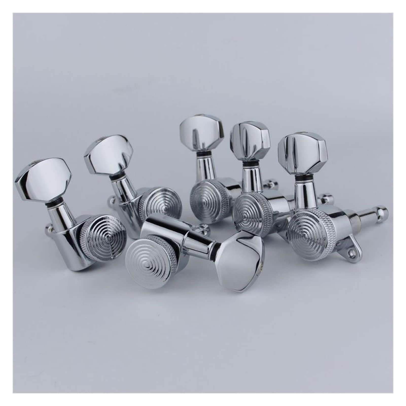 ALFAAL Neue Chrom-Gitarre-Verriegelungs- Tuner E-Gitarren- Maschinenköpfe Tuner- Schloss Silber Gitarre-Tuning- Pegs(mit Verpackung) (Color : 6R)