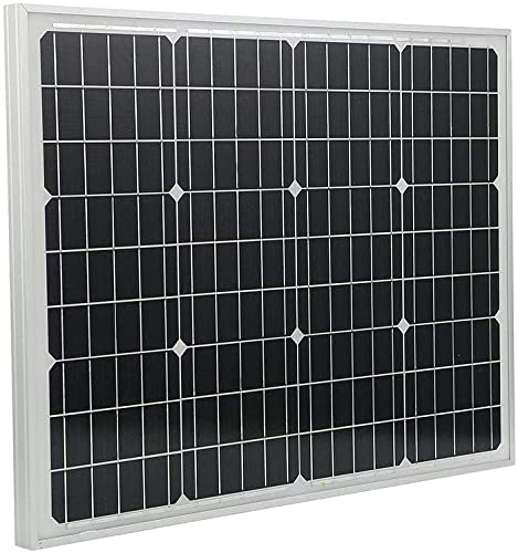 LEOFLA Monokristallines Solarpanel 50 W 21 V mit Klemmzangen, variabel, Media