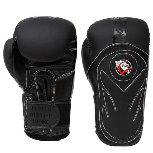 DRAGON DO Tepito Boxhandschuhe männer Herren Boxhandschuhe Kickboxen Muay Thai Boxing Gloves Kampfsport Handschuhe Combat Gloves Boxing Training Schwarz Adult10 12 14 Oz (Schwarz, 12 Oz)