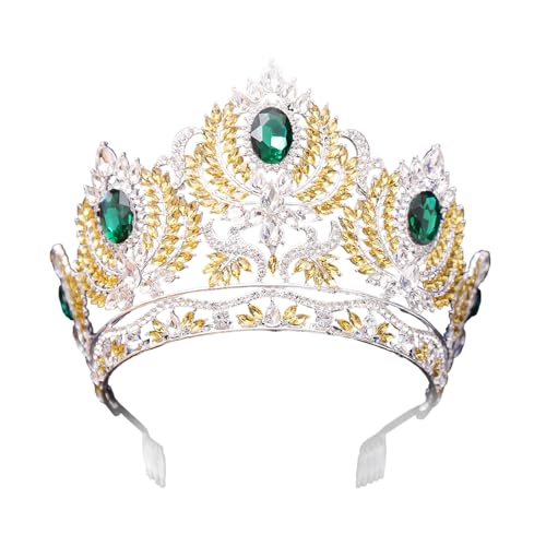 Avejjbaey Elegante Kristall-Prinzessinnen-Diademe mit sicherem Kamm, effektiver Haarschmuck für Hochzeiten, Partys und Cosplays