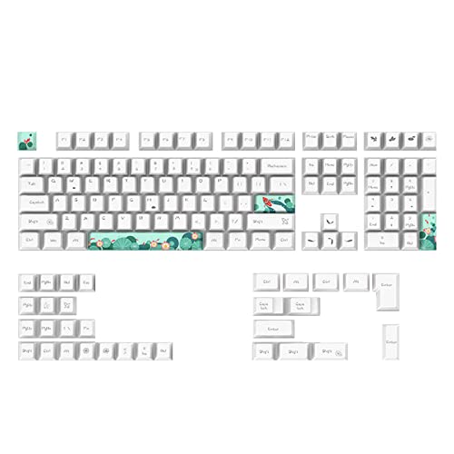 Aurgiarme 108 Tasten PBT Tastenkappen Profile Electronics Game Dye Sub Fish Mechanische Tastatur Tastenkappe Für MX Schalter Mechanische Tastenkappen PBT Niedlich Weiß