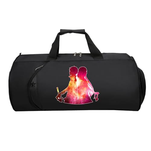 Swo-rd Art Onli-ne Sporttasche Klein, Groß Wasserdicht Sporttasche, Tote Bag füR Sport Reisen Gym Urlaub Flugzeug(Black 3)