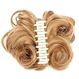 Haarteil Haargummi Krallenklammer, unordentlicher Haarknoten, gewelltes, lockiges Haarteil, Chignon-Pferdeschwanz-Verlängerung, synthetische zerzauste Hochsteckfrisur-Haarverlängerung, Scrunchie-Haart