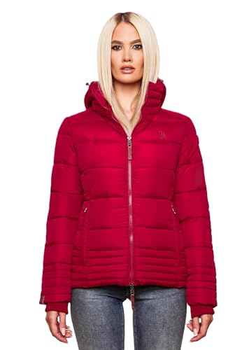 MARIKOO Designer Damen Winter Jacke Steppjacke Winterjacke Stepp gesteppt B668 [B668-Sol-Fuchsia-Gr.XS]