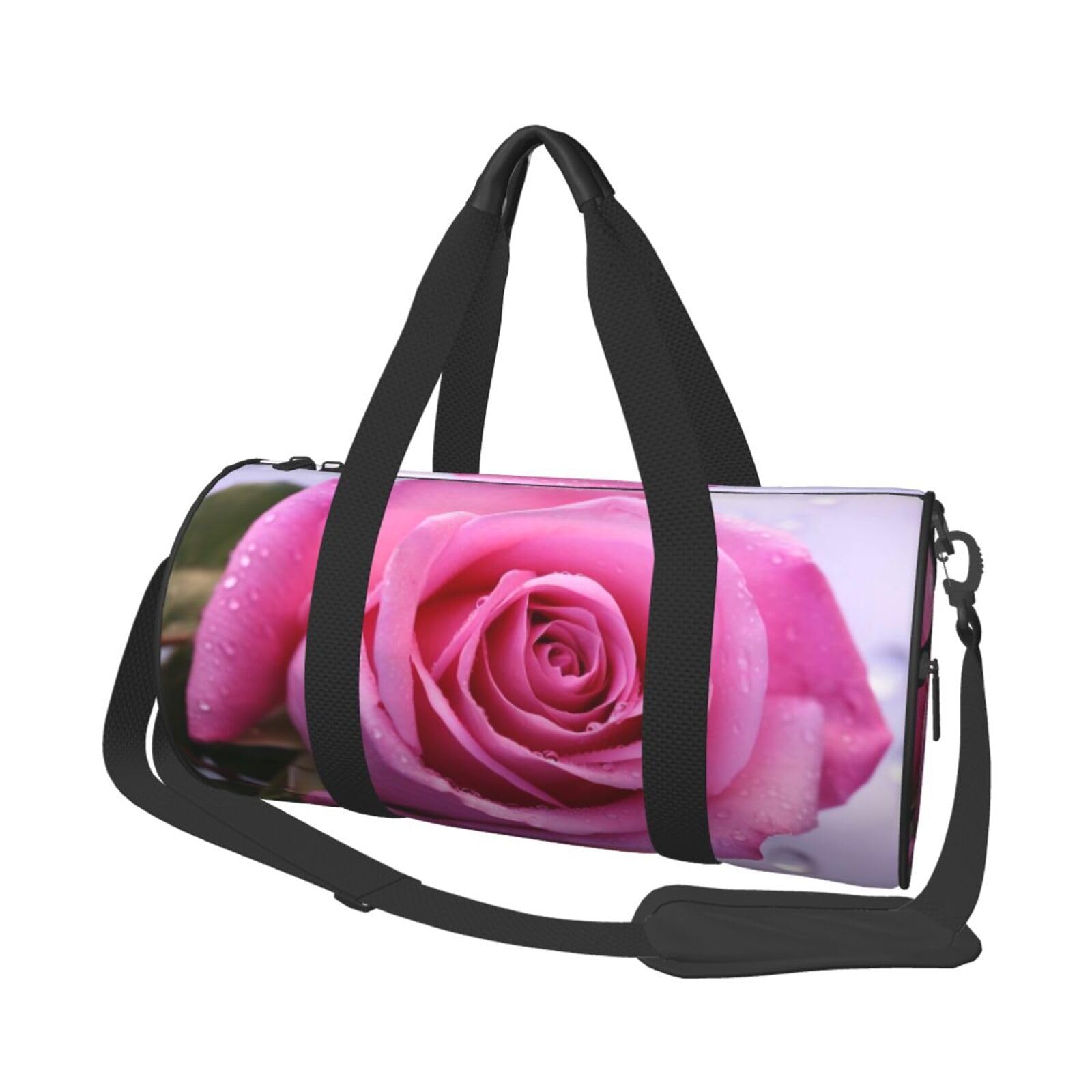 Robuste Reisetasche mit rosafarbenen und weißen Goldblumen, geräumige und stilvolle Tasche für alle Ihre Reisebedürfnisse, Rosa, Einheitsgröße