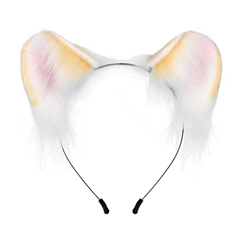 WELLDOER Handgemachte Plüsch Simulation Ohr Stirnband Halloween Katzenohren Haar Hoop Kopfschmuck Frauen Mädchen