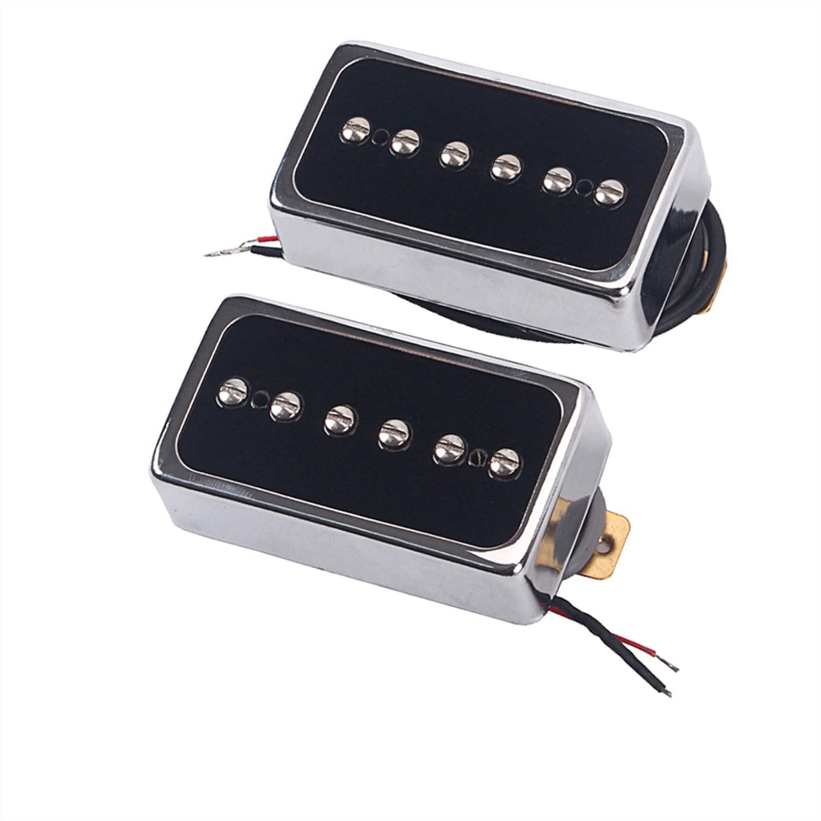 ZENGXUE 2 Stück Alnico 5 Single Coil Pickup Set Für E-Gitarre Ersatzteile Hals/Brücke Schwarz Humbucker Tonabnehmer Set