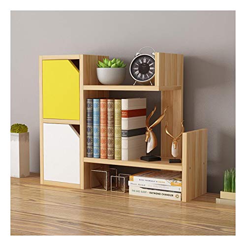 Freistehende Regale, einfaches Bücherregal aus Holz für den Schreibtisch, Theke, Bücherregal, Schreibtischregale für das Büro, Aufbewahrungsorganizer für Bürobedarf, Make-up-Regale für Zeitschriften