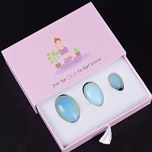 Gouache Stone Massage Ball Yoni Egg Set Natural Rose Quartz Kegel Exercise Jade Egg  Muscle Tighten Jade Massager-Opal