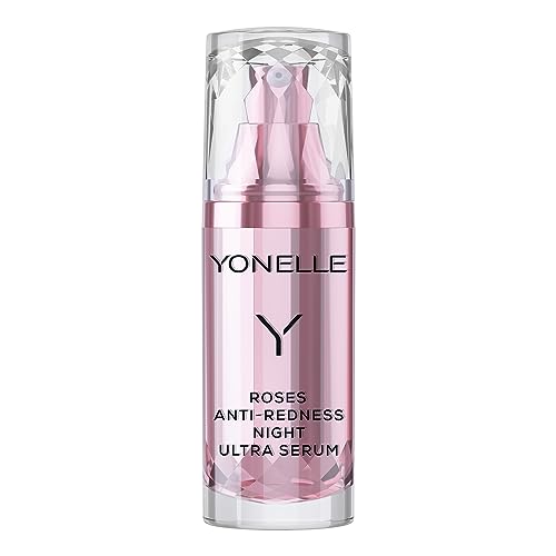 YONELLE Serum Gesicht für Couperose-Haut für Nacht - ROSES - Rosen Gesichtsserum - Anti-Aging - Weniger Sichtbare Poren - 30 ml