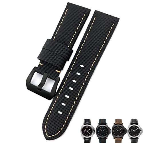 BANDKIT 24 mm Kohlefaser-Uhrenarmband, schwarz, Uhrenarmbänder für Panerai pam01661/00441, Uhrenarmbänder für Herren, Zubehör, 24 mm, Achat