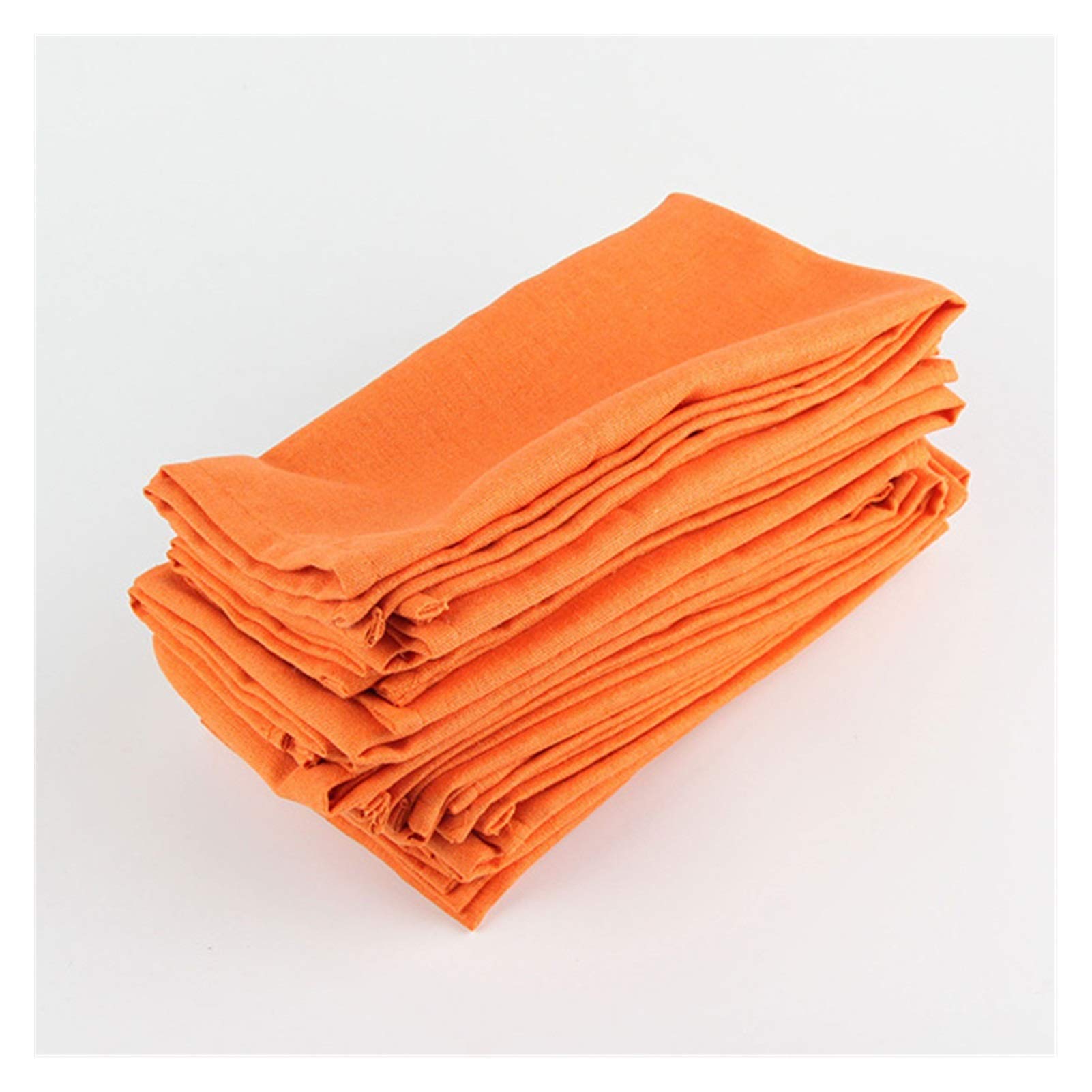 Wiederverwendbare Stoffservietten, Set von 12 Stück Tuch Servietten 40x40cm Baumwolle Leinen Servietten Tischsat Weiche Esstisch Servietten Matte Kinder Tisch Serviette Stoff(12 CJ006 4040Orange)