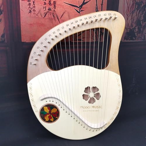 Harfe Instrument 16,19,21,24 Saiten Anfänger Zither Instrument for Fachmann,Musik Lyre Harfe Mit Stimmschlüssel,Schwarze Gigbag,Putztuch (Color : 21 String Spruce Cherry Blossom)