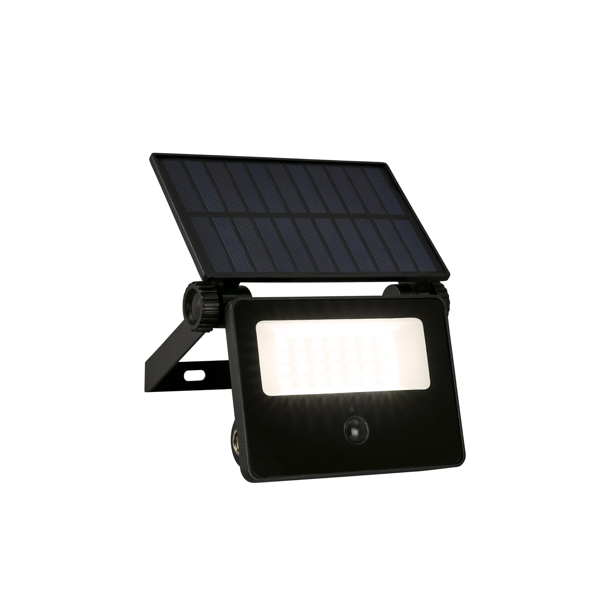 TELEFUNKEN - LED Strahler Solar mit Bewegungsmelder, Dämmerungssensor, 1000 Lumen, Baustrahler, Außenlampe, Außenleuchte, Akku, Außenwandleuchte, Außenstrahler, 14x11,5x18 cm, Schwarz