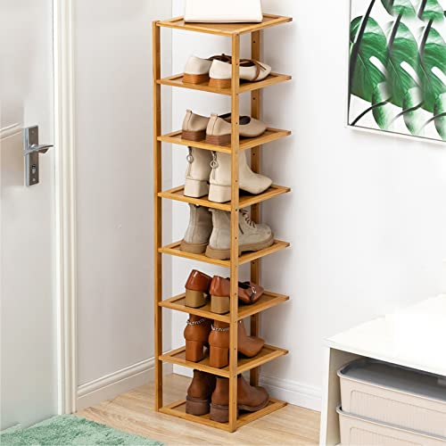 Schuhregal, vertikaler, platzsparender, stabiler Schuh-Organizer, schmaler Schuh-Organizer für den Eingangsbereich für das Wohnzimmer im Wohnheim, freistehendes Schuhregal (Primärfarbe: 27 x 25 x 127