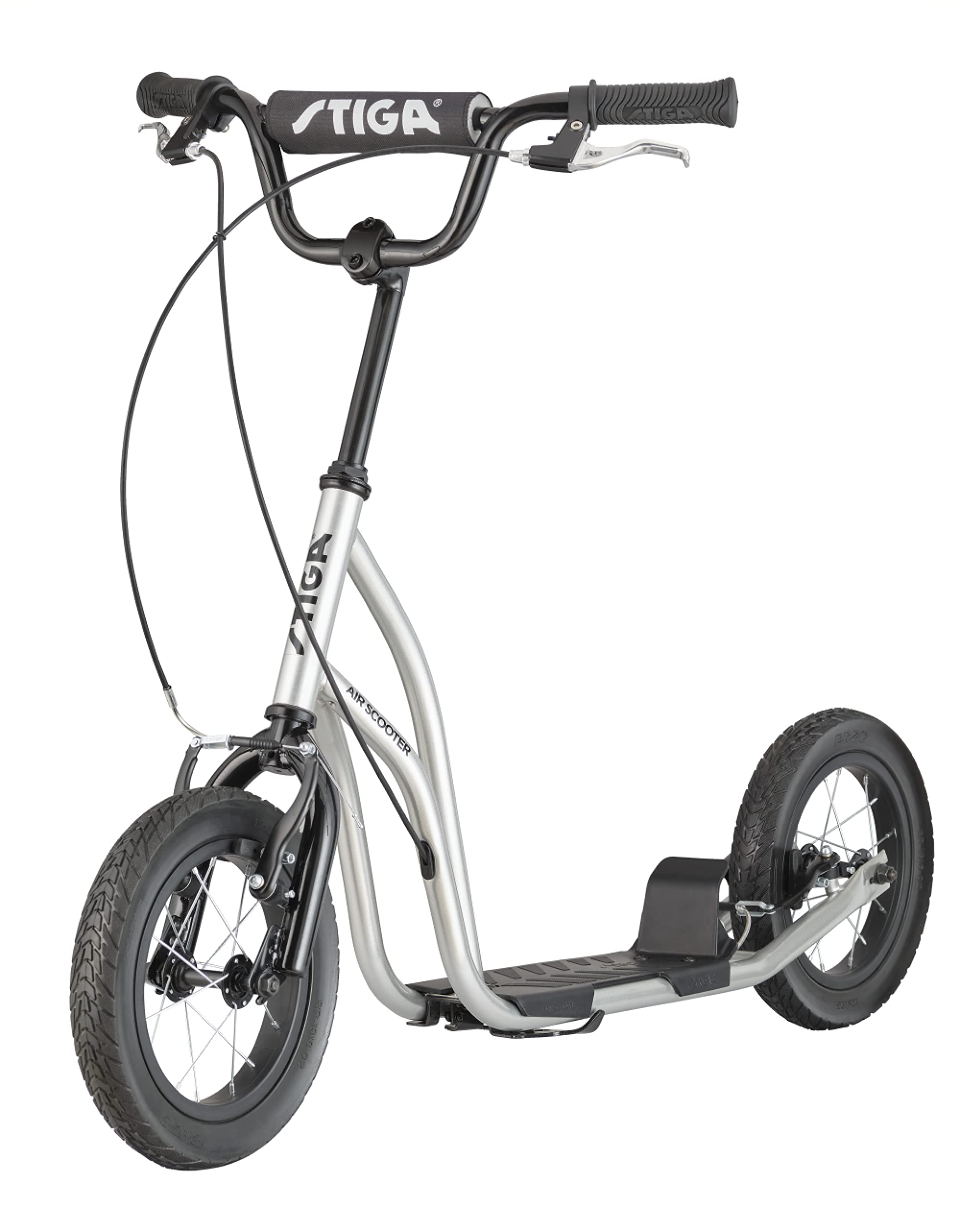 STIGA Air Scooter Großer Kickscooter - Robuster Cityroller, Höhenverstellbarer Lenker, Stahlrahmen, Handbremse, Aluminiumfelgen und Griffe - Geeignet ab 7 Jahren - Maximale Traglast 100 kg