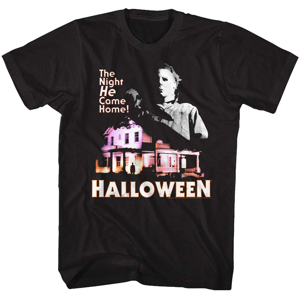 Halloween Gruseliger Horror Slasher Film Film Michael Myers He Came Home T-Shirt Tee, schwarz, Mittel