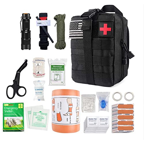 Erste-Hilfe-Tasche, Taktische Medizinische Tasche, Taktisches Notfall-Kit, mit Tourniquet, Israelischer Verband Und Andere Notfall Medizinische Versorgung, füR DraußEn,Schwarz,15*11*20cm