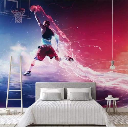 Cool Basketball Slam Dunk 3D Tapete Poster Restaurant Schlafzimmer Wohnzimmer Sofa TV Dekorative Wand-300cm×210cm