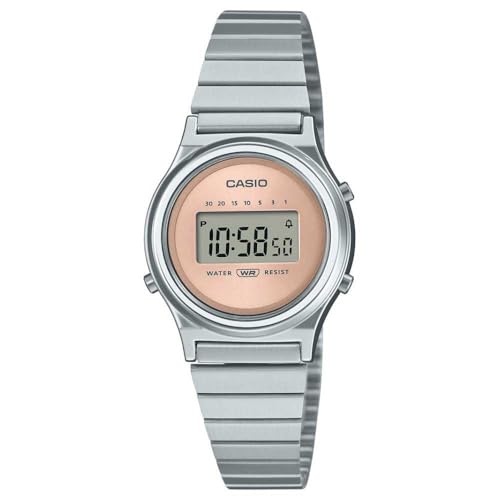 Casio Vintage LA700WE-4AEF Women's digital Watch with pink Steel Background