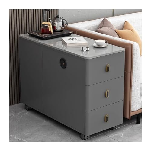 FUHAI-666 Sofa Sideboard Seitenschrank Licht Luxus Schiefer Ecktisch Wohnzimmer Einfacher Beistelltisch Couchtisch Schrank(Grigio,90x30x60cm)