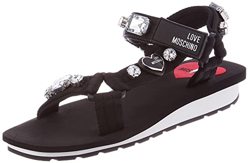 Love Moschino Damen Ja16153g0gi45000 Platform Sandalen, Schwarz, 38 EU