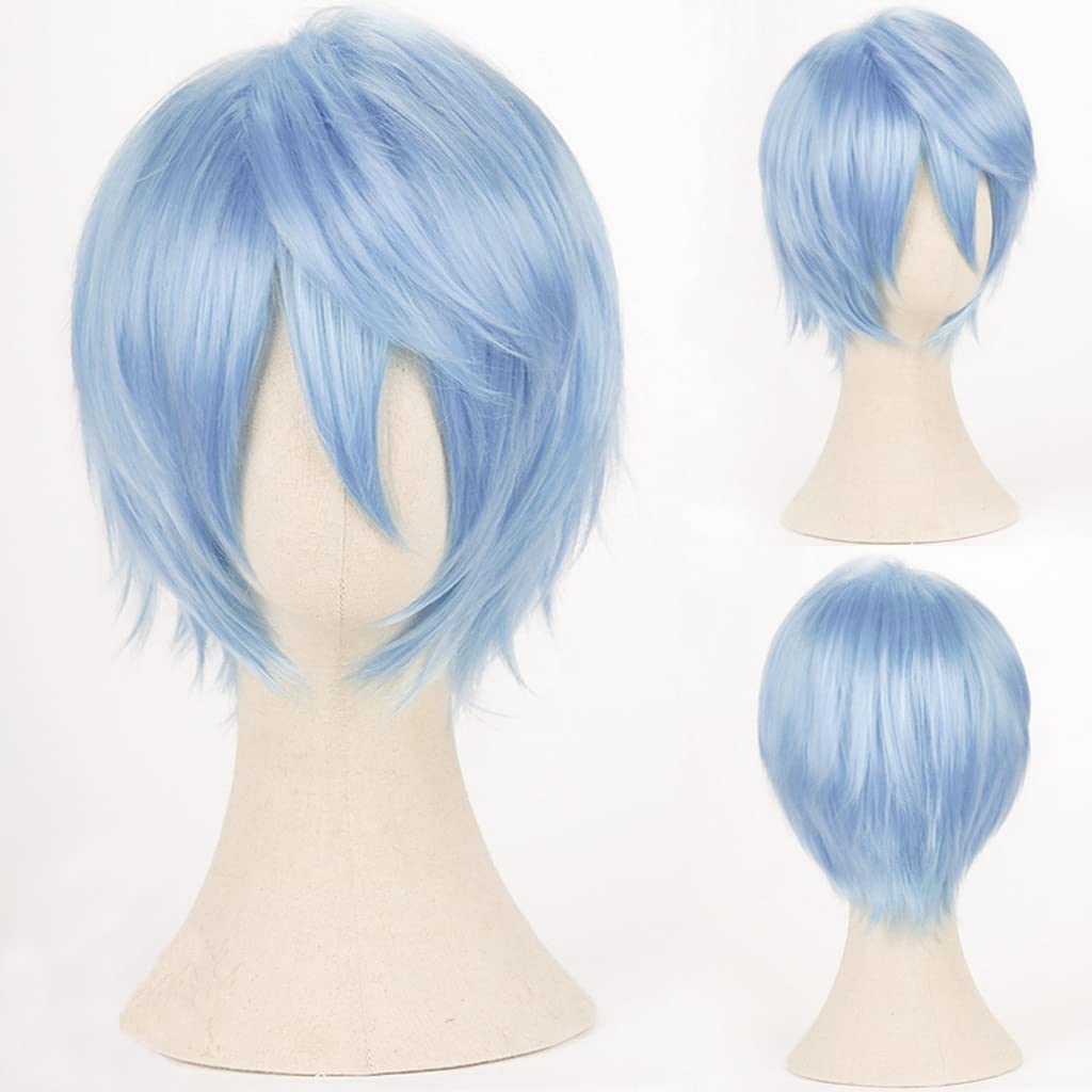 LINLINCD-Wig Anime Cosplay Anime-Perücke Kuroko no Basuke Cosplay Kuroko Tetsuya-Perücke kurze blaue Perücke Kostüm-Halloween-Perücke for Halloween Kostümparty Konzerte