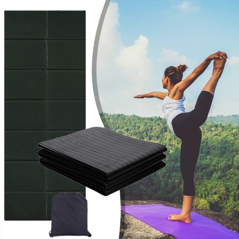 Yoga Mat Yoga Matte Trainingsmatte rutschfest Trainingsmatten für zu Hause Yoga Mat Dick Gym Matt für zu Hause Trainingsmatten black,0.6cm