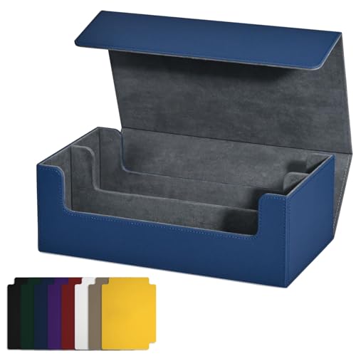 Kiudduy Kartenaufbewahrungsbox für Sammelkarten, Kartendeck-Hülle, Magnetverschluss, Kartenhalter für Magnetische Spielkarten, Blau