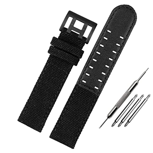 BANDKIT Uhrenarmband für Hamilton Khaki Field Watch h760250/h77616533/h70605963 H68201993, Uhrenarmband aus echtem Leder, Nylon, 20 mm, 22 mm, 20 mm, Achat