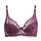 LoriEr Damen, Soft Sense Floral Spitze Ungefüttert Push Up Sexy BH, Bügel, Durchsichtige Spitzencups, Verstellbare Träger