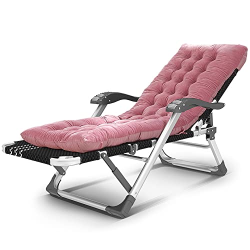 YTGDBDG Sonnenliege Zero Gravity Chair Verstellbarer, klappbarer Campingstuhl, Liegender Strandbett-Chaiselongue-Sessel mit plüschiger Baumwollauflage, 15-Gang-Einstellung