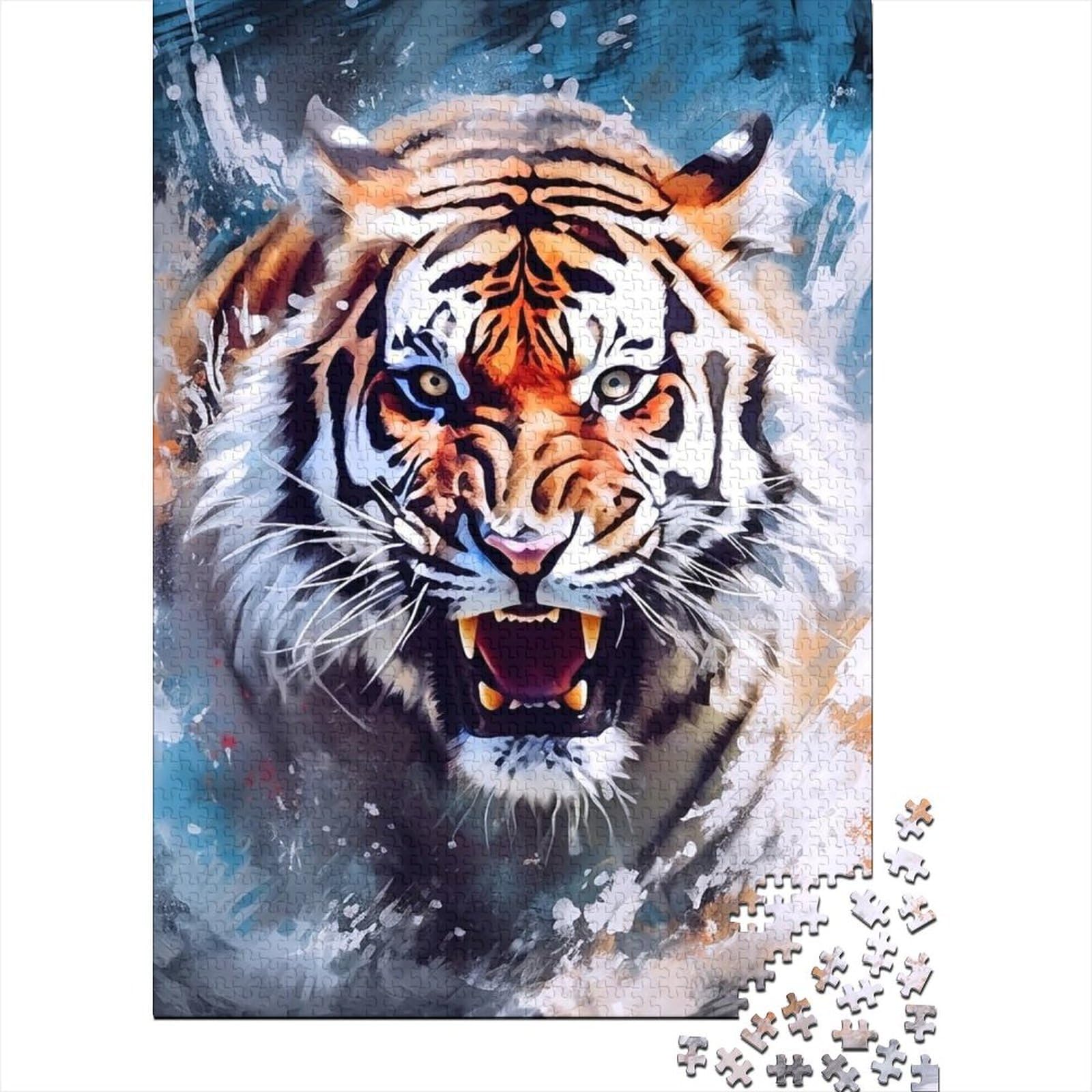 Puzzle 1000 Teile für Erwachsene, Tiger, Holzpuzzle für Erwachsene, Puzzlespiel, Spielzeug für Erwachsene, Familienpuzzle, Geschenk, 75 x 50 cm