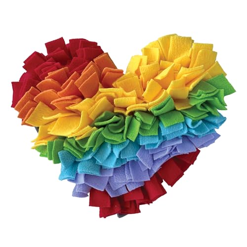 foufouBRAND Heart Rainbow One Love Snuffle Haustier-Spielmatte, 16,5 cm Länge, Haustierzubehör